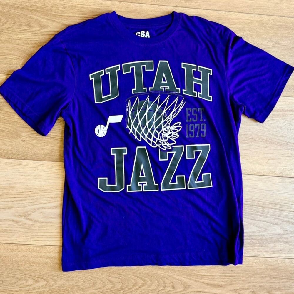 Utah Jazz NBA Basketball Graphic T-Shirt Purple Large